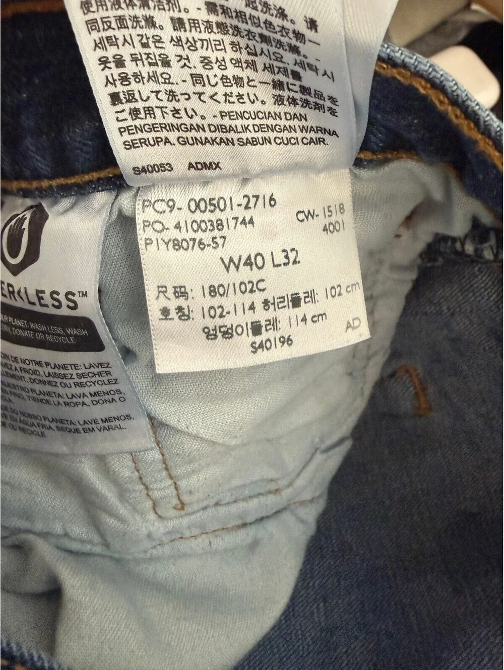 Levi's Jeans Men's 40x32 Blue 501 Original Fit